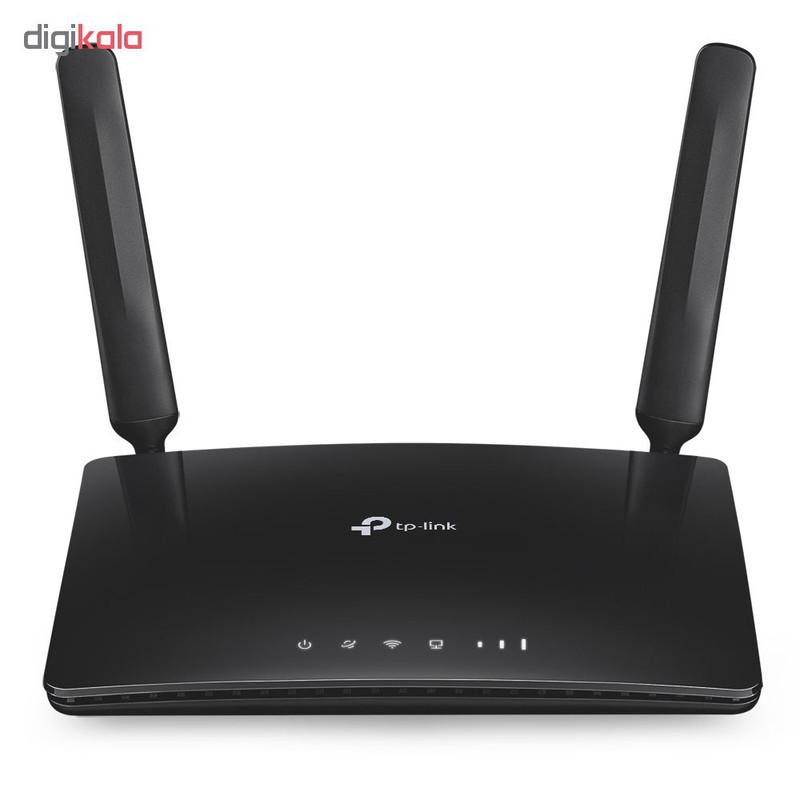مودم روتر بی‌سیم تی پی-لینک مدل Archer MR200/AC750_Ver-4 با پشتیبانی از 4G LTE و 3G، دو آنتن خارجی، فرکانس دوگانه 2.4 و 5 گیگاهرتز، سرعت انتقال داده تا 300 مگابیت بر ثانیه، قابلیت اتصال 64 کاربر، پشتیبانی از سیم کارت میکرو و امکانات WPS و کلید روشن/خاموش