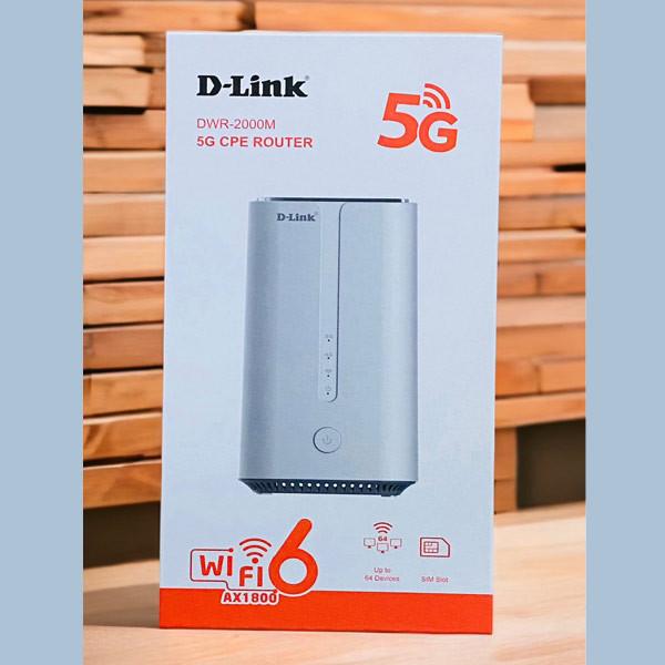 مودم روتر 5G دی-لینک مدل DI-LINK 2000M با پشتیبانی از Wi-Fi 6 AX1800، سرعت دانلود 4.6 گیگابیت، اتصال همزمان 64 کاربر، پورت گیگابیتی WAN/LAN، درگاه تلفن RJ11 و USB Type-C، امنیت WPA3 و پوشش دو بانده 2.4 و 5 گیگاهرتز
