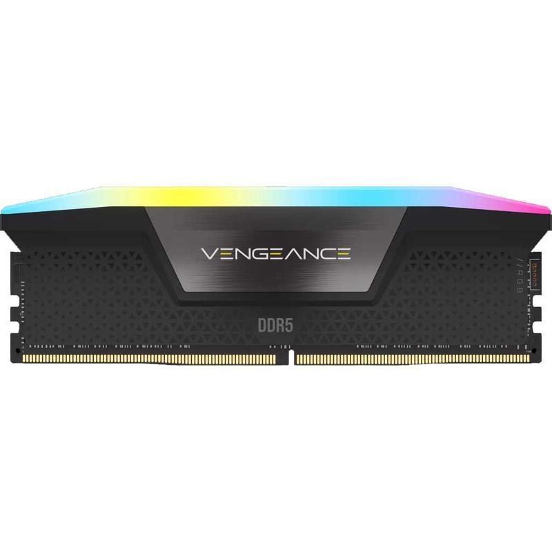 رم کامپیوتر DDR5 تک کاناله 16 گیگابایت کورسیر مدل VENGEANCE RGB فرکانس 5200 مگاهرتز تایمینگ CL40-40-40-77 DIMM و 288 پین