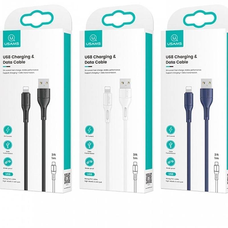 کابل تبدیل USB به لایتنینگ یوسمز مدل U68 طول 1 متر