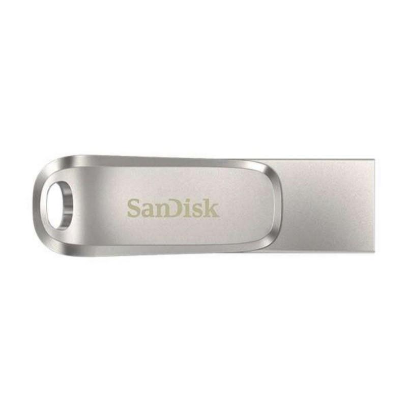 فلش مموری سن دیسک مدل Ultra Dual Drive Luxe ظرفیت 64 گیگابایت با رابط تایپ سی و USB 3.2 Gen 1، سرعت خواندن 400 مگابایت بر ثانیه، طراحی تاشو و سازگار با سیستم‌عامل‌های Android، PC، Mac و iPad Pro