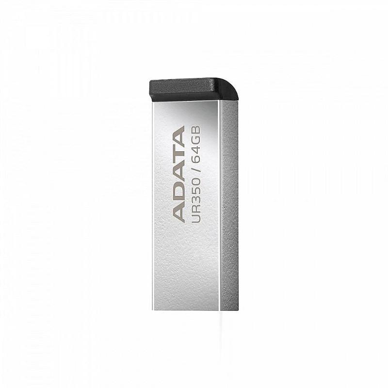 فلش مموری ای‌دیتا مدل UR350 ظرفیت 64 گیگابایت، رابط USB 3.2، سرعت خواندن 100 مگابایت بر ثانیه، مقاوم در برابر ضربه و سازگار با ویندوز و مک