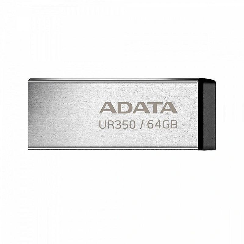 فلش مموری ای‌دیتا مدل UR350 ظرفیت 64 گیگابایت، رابط USB 3.2، سرعت خواندن 100 مگابایت بر ثانیه، مقاوم در برابر ضربه و سازگار با ویندوز و مک