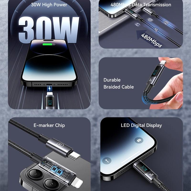 کابل تبدیل USB-C به لایتنینگ یوسمز مدل SJ672 طول 1.2 متر