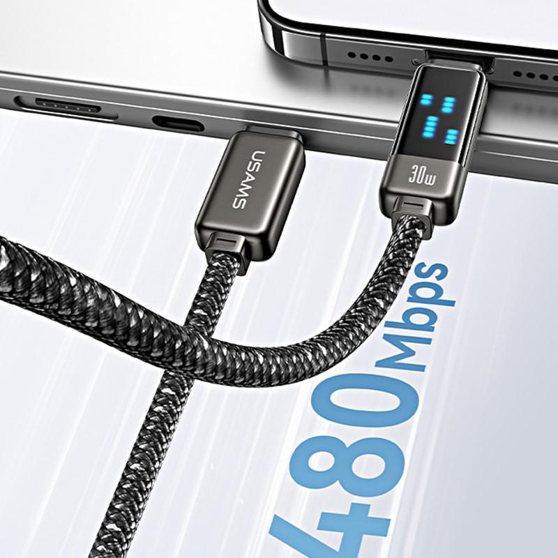 کابل تبدیل USB-C به لایتنینگ یوسمز مدل SJ743 طول 1.2 متر