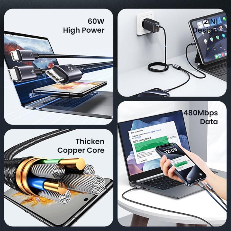 کابل تبدیل USB-C یوسمز مدل sj 740 طول 1.2متر
