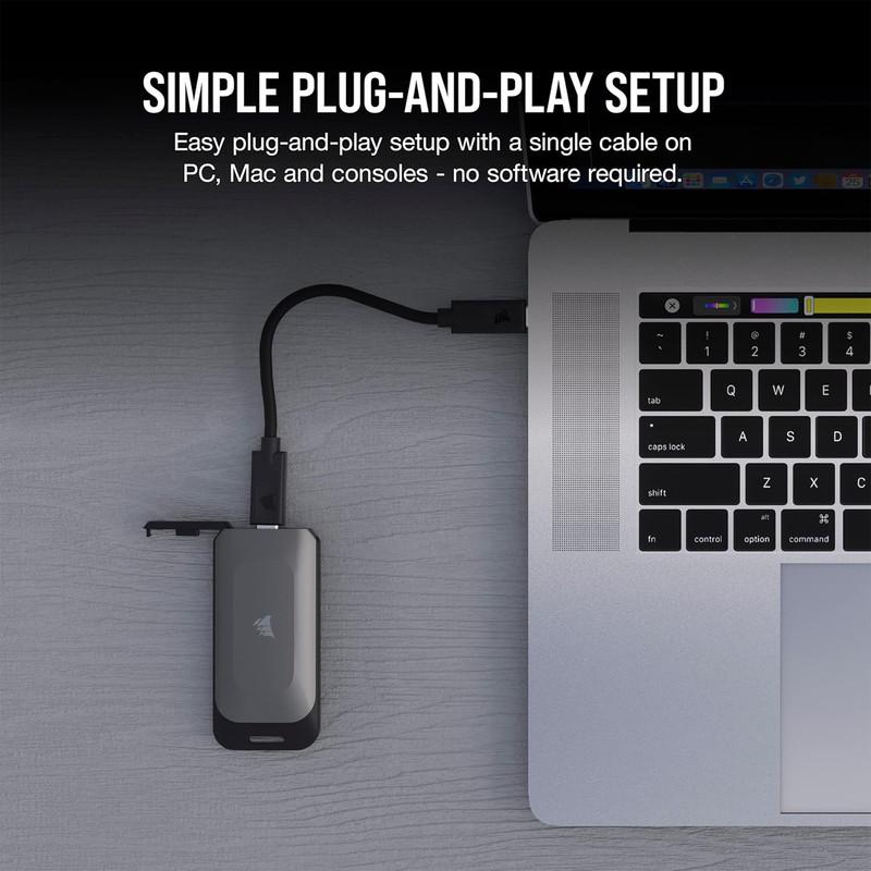 اس اس دی اکسترنال کورسیر مدل EX100U ظرفیت 2 ترابایت رابط USB 3.2 Gen2