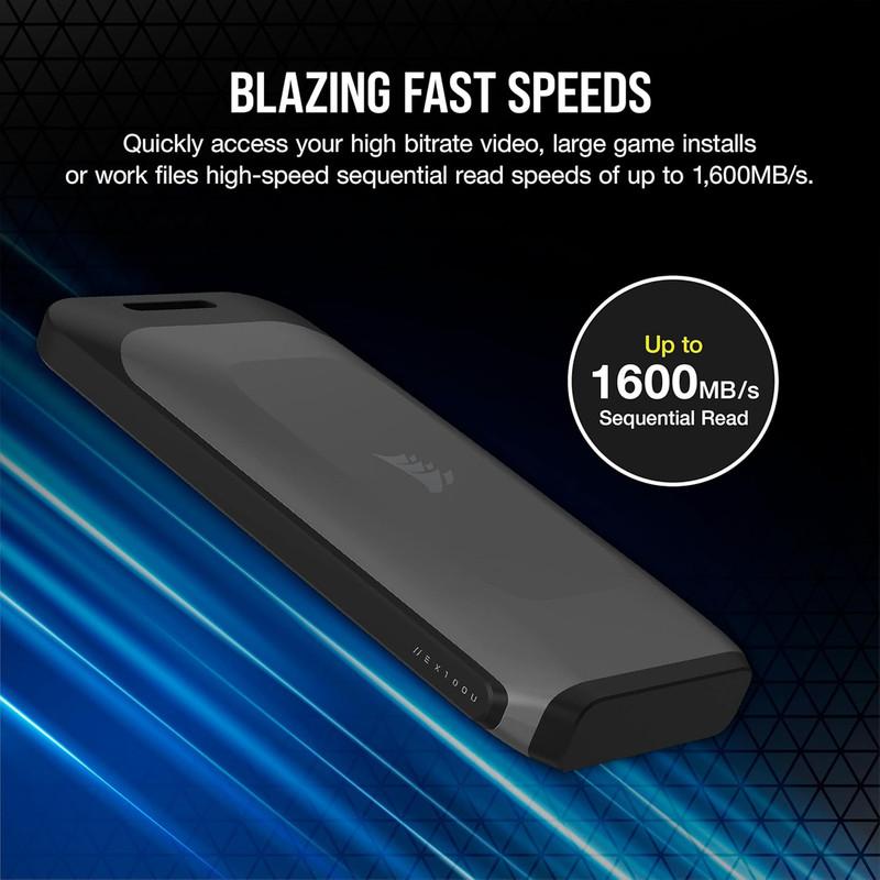 اس اس دی اکسترنال کورسیر مدل EX100U ظرفیت 2 ترابایت رابط USB 3.2 Gen2