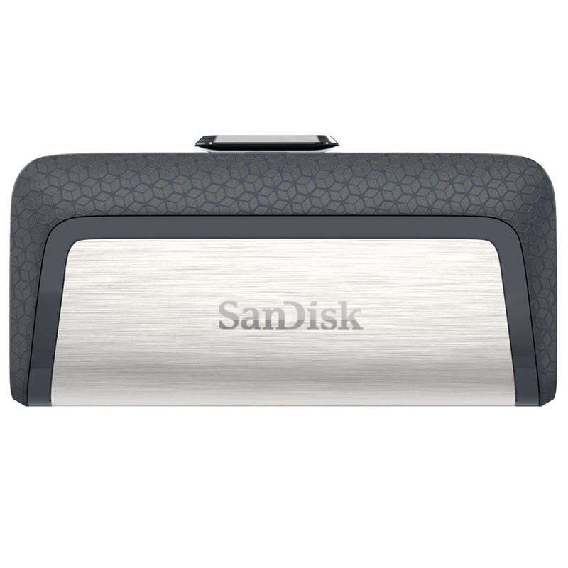 فلش‌مموری سن‌دیسک مدل Ultra Dual Drive USB Type-C ظرفیت 32 گیگابایت با دو درگاه USB3.1 و USB Type-C، سرعت انتقال تا 130 مگابایت بر ثانیه، قابلیت اتصال به گوشی و تبلت، طراحی جمع‌وجور و بدنه ترکیبی فلز و پلاستیک