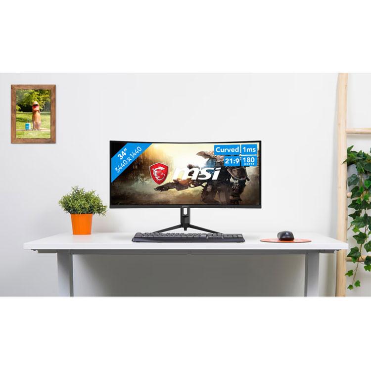 مانیتور خمیده گیمینگ 34 اینچ ام اس آی مدل MAG 342CQR E2