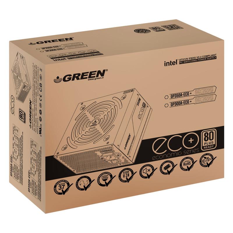 منبع تغذیه کامپیوتر 300W وات گرین مدل GP300A-ECO Plus