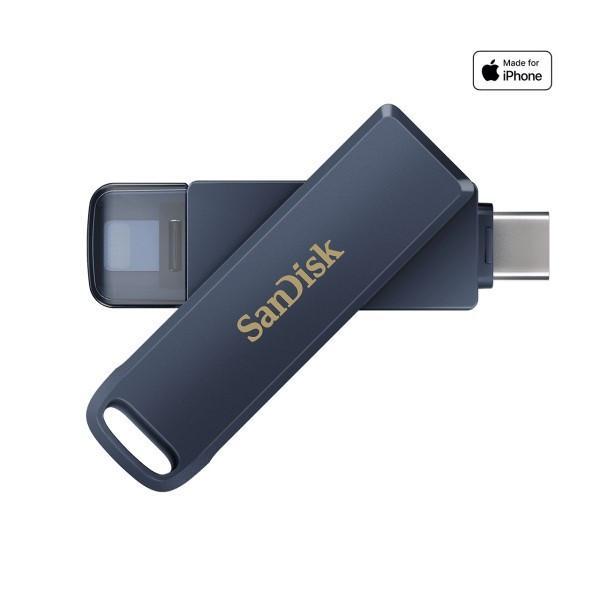 فلش مموری سن دیسک مدل PHONE DRIVE ( LIGHTNING / TYPE-C ) ظرفیت 128 گیگابایت با رابط لایتنینگ، USB Type-C