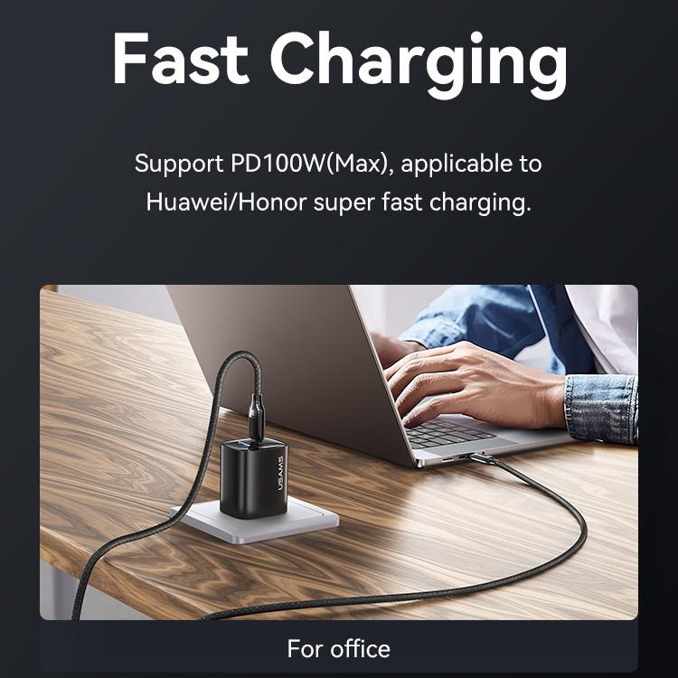 کابل تبدیل USB-C یوسمز 100 وات مدل  HX Series طول 1.2 متر 
