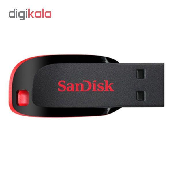 فلش مموری سن دیسک مدل Cruzer Blade CZ50 ظرفیت 32 گیگابایت با رابط USB 2.0، سرعت انتقال 480 مگابیت بر ثانیه، قابلیت رمزگذاری اطلاعات و بدنه مقاوم در برابر لک و اثر انگشت