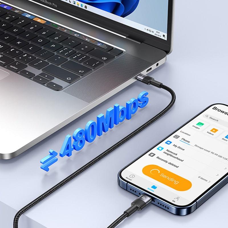 کابل USB-c یوسمز مدل US-SJ724 طول 1.2 متر