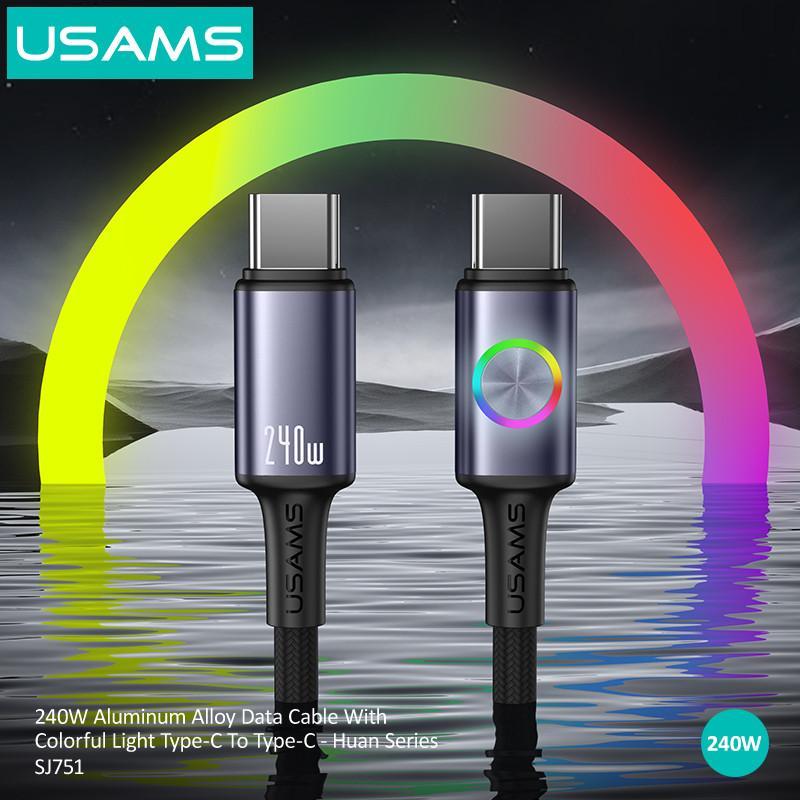 کابل تبدیل USB-C به USB-C یوسمز مدل SJ751-240W طول 1.2 متر