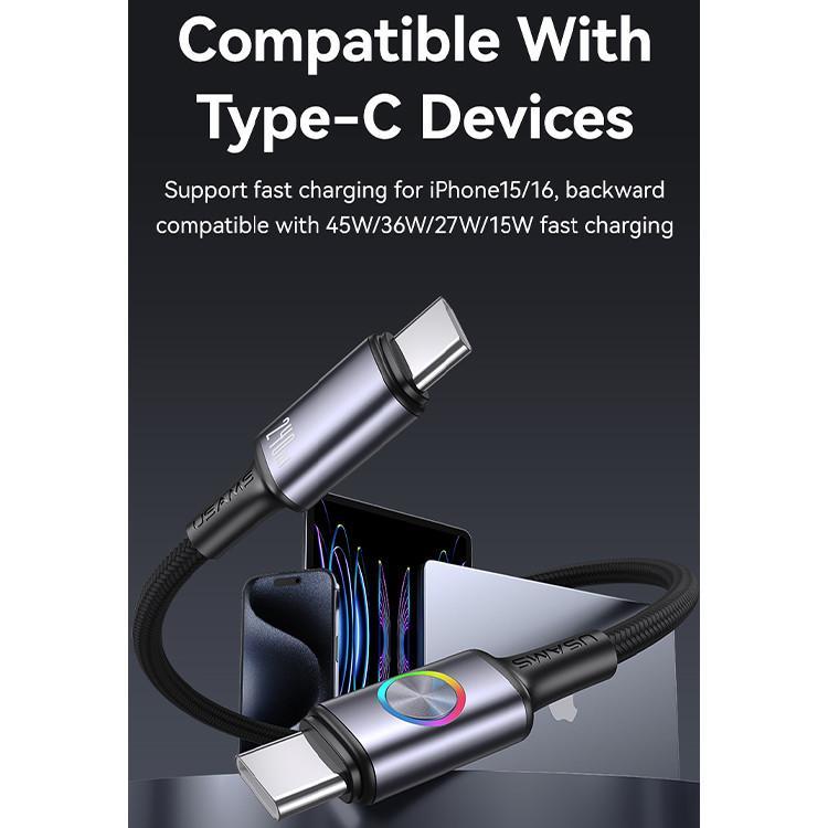 کابل تبدیل USB-C به USB-C یوسمز مدل SJ751-240W طول 1.2 متر