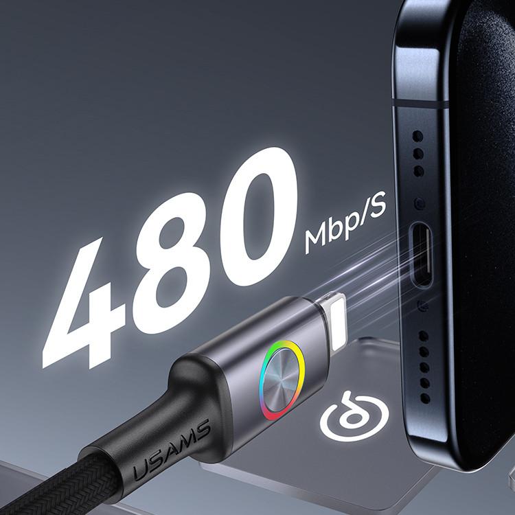 کابل تبدیل USB-C به لایتنینگ یوسمز مدل SJ753-30W طول 1.2 متر