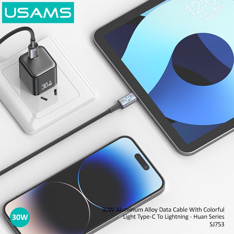 کابل تبدیل USB-C به لایتنینگ یوسمز مدل SJ753-30W طول 1.2 متر