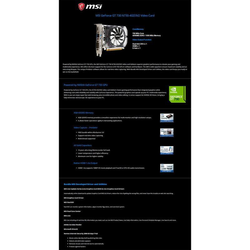 کارت گرافیک ام اس آی مدل GT 730
