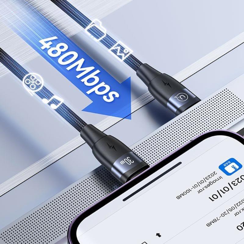 کابل تبدیل USB-C به لایتنینگ یوسمز مدل SJ635 طول 2 متر