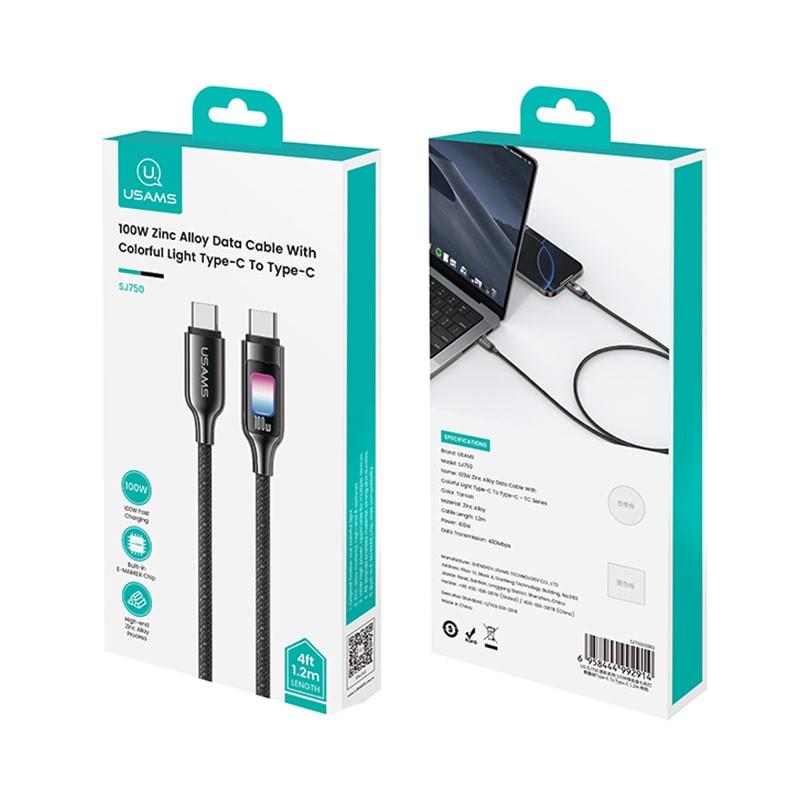 کابل USB-C یوسمز مدل SJ750 طول 1.2 متر