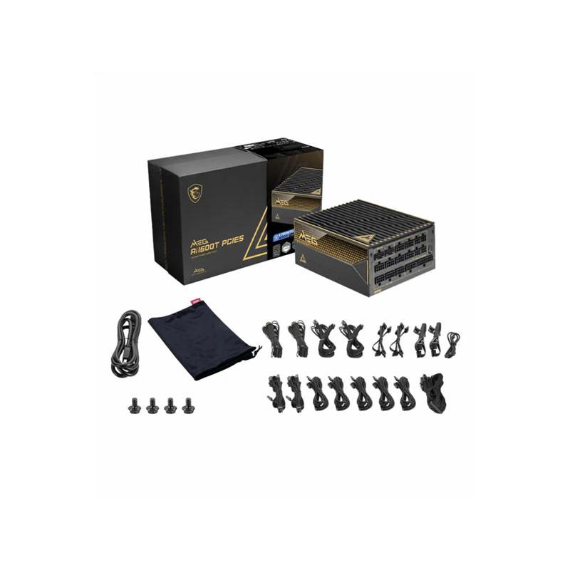 منبع تغذیه کامپیوتر 1600 وات ام اس آی مدل MEG Ai1600T Titanium PCIE5 