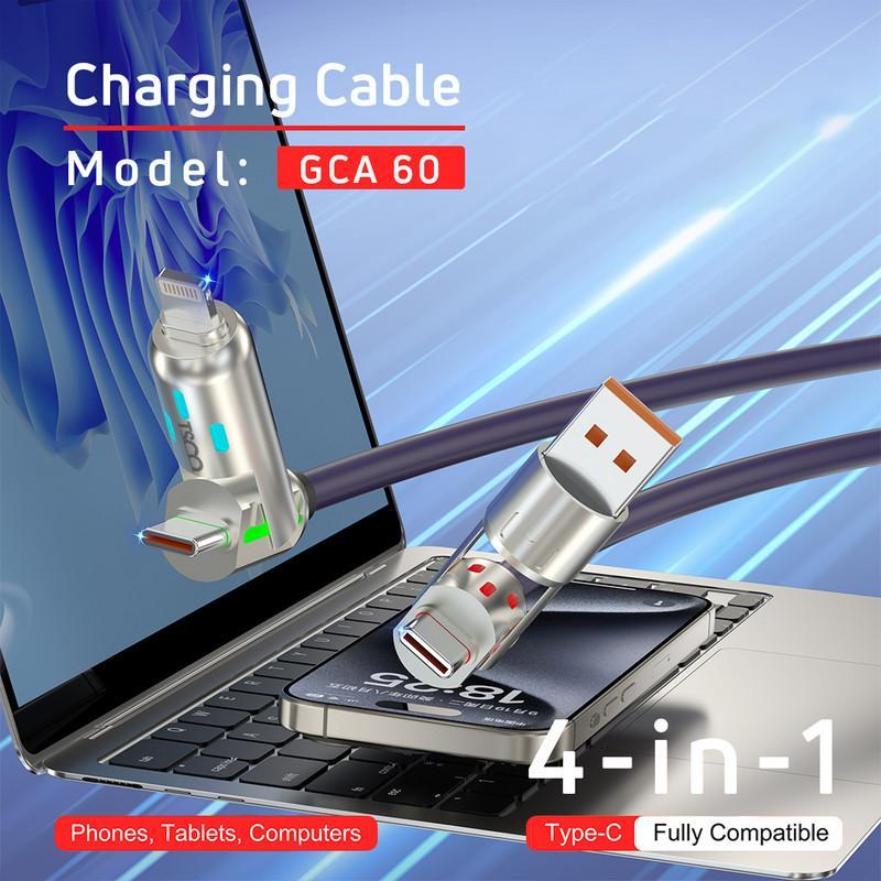 کابل تبدیل USB/USB-C به لایتنینگ/USB-C تسکو مدل GCA 60 W طول 2 متر