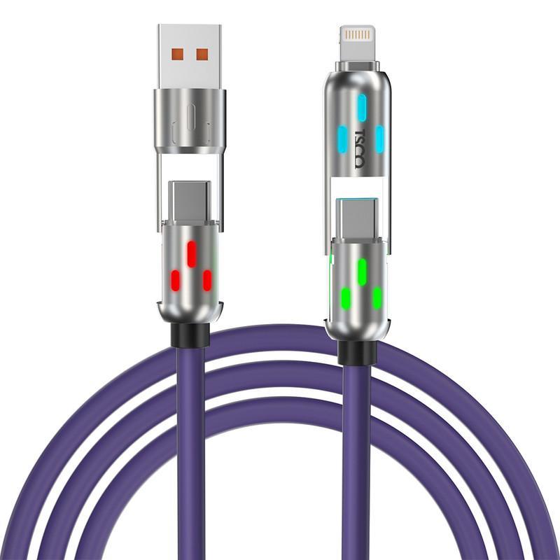 کابل تبدیل USB/USB-C به لایتنینگ/USB-C تسکو مدل GCA 60 W طول 2 متر