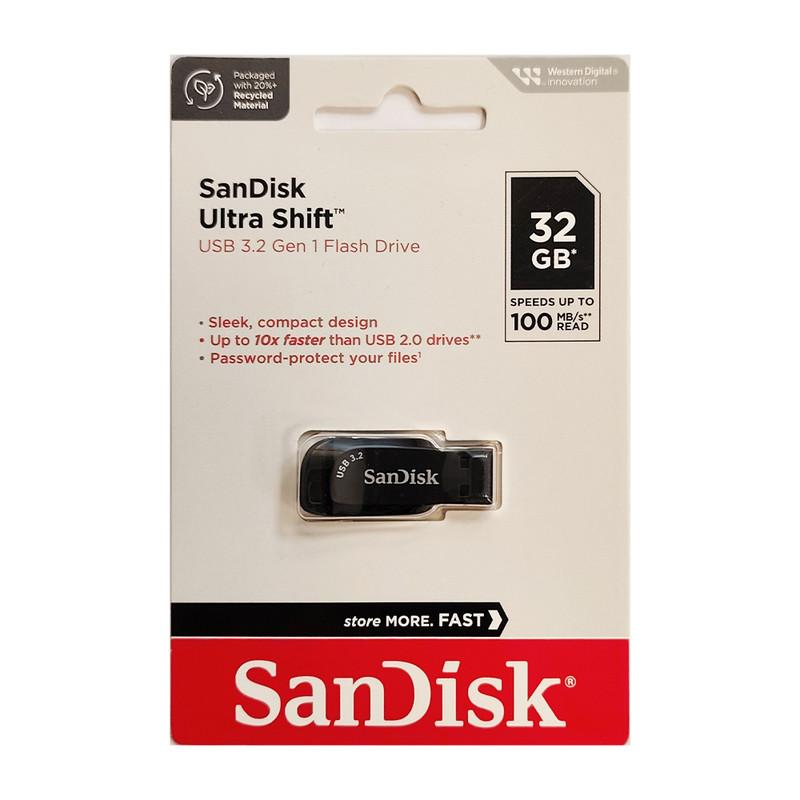 فلش مموری سن دیسک مدل ULTRA SHIFT CZ410 ظرفیت 32 گیگابایت با رابط USB 3.2
