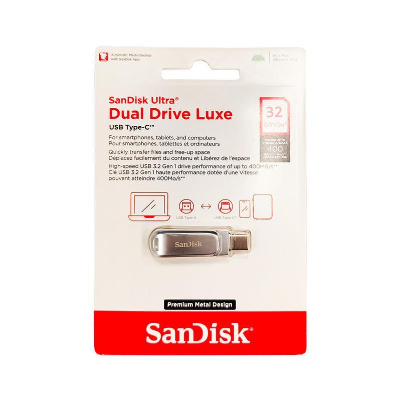 فلش مموری سن دیسک مدل Ultra Dual Drive Luxe ظرفیت 32 گیگابایت با رابط USB 3.2