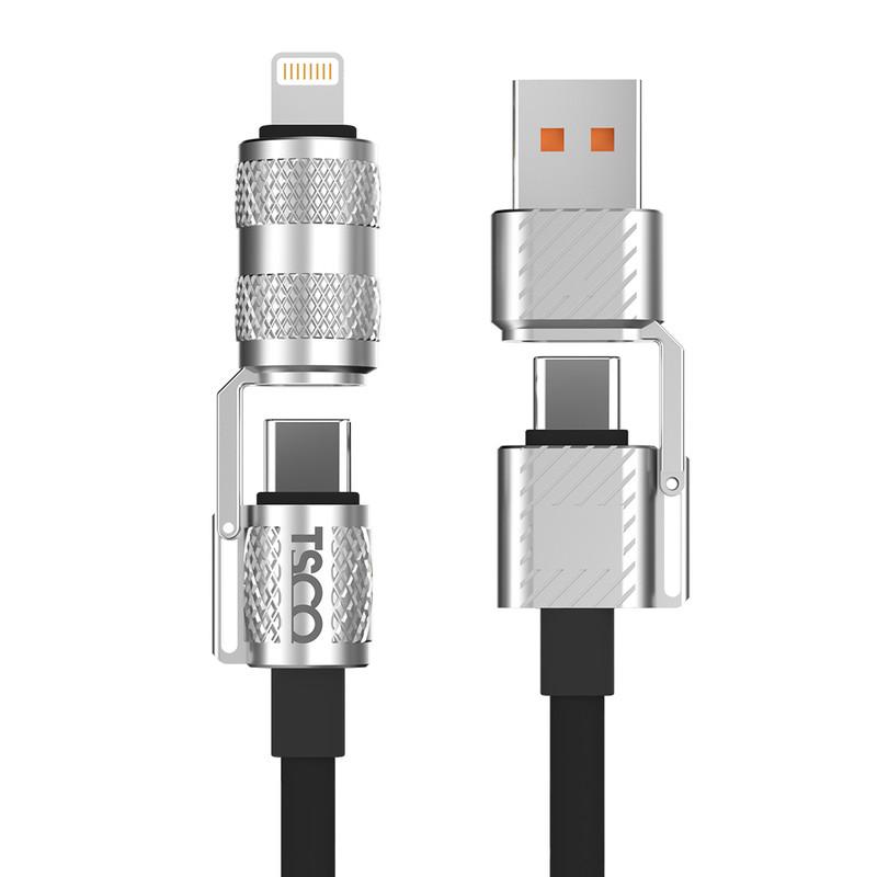 کابل تبدیل USB/USB-C به لایتنینگ/USB-C تسکو مدل GCA 240W طول 1.2 متر