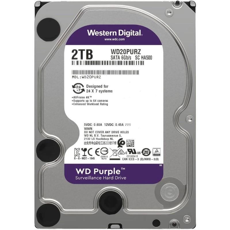 هارد دیسک اینترنال وسترن دیجیتال با رابط SATA 3.0 مدل WD 2TB Purple 64MB SATA 6Gb/s ظرفیت 2 ترابایت