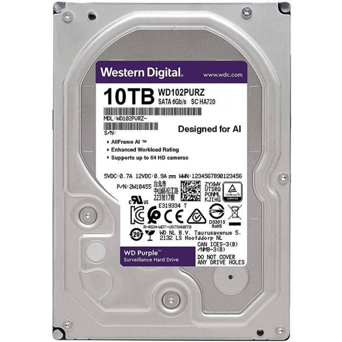 هارد دیسک اینترنال وسترن دیجیتال با رابط SATA 3.0 مدل WD 10TB Purple Pro 512MB SATA ظرفیت 10 ترابایت