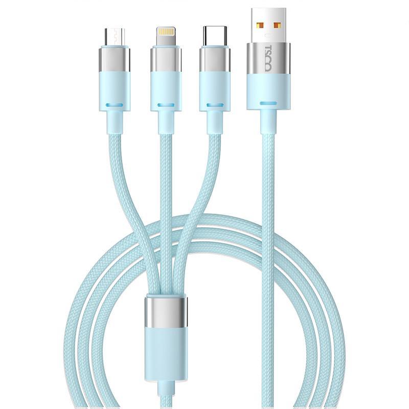 کابل تبدیل USB به USB-C | microUSB | لایتنینگ تسکو مدل TCT 111 طول 1.2 متر
