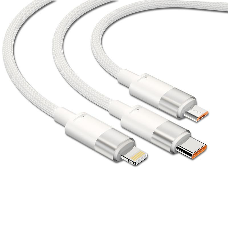 کابل تبدیل USB به USB-C | microUSB | لایتنینگ تسکو مدل TCT 111 طول 1.2 متر