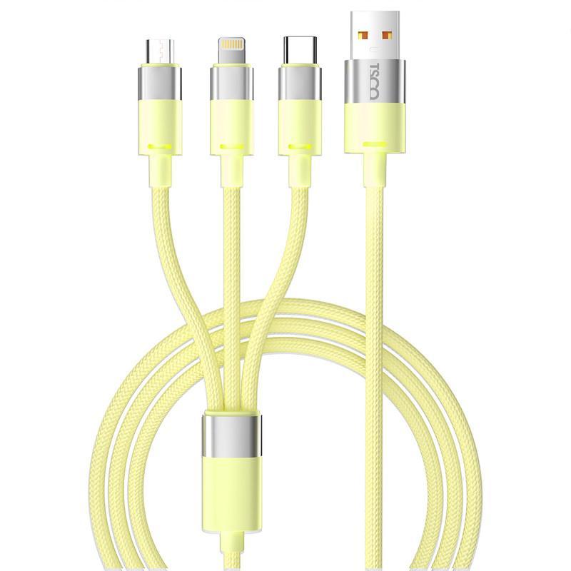 کابل تبدیل USB به USB-C | microUSB | لایتنینگ تسکو مدل TCT 111 طول 1.2 متر