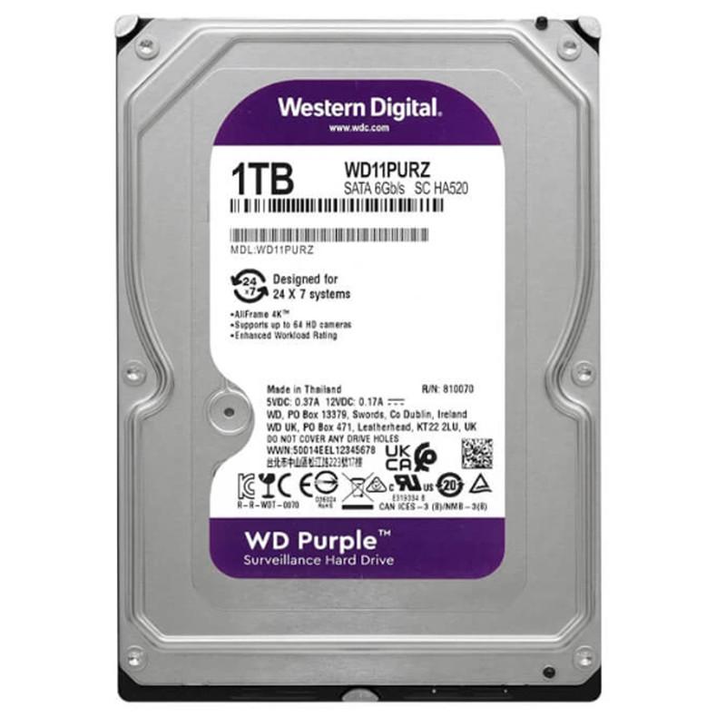 هارد دیسک اینترنال وسترن دیجیتال با رابط SATA 3.0 مدل WD11PURZ 6g SATA HA520 ظرفیت 1 ترابایت