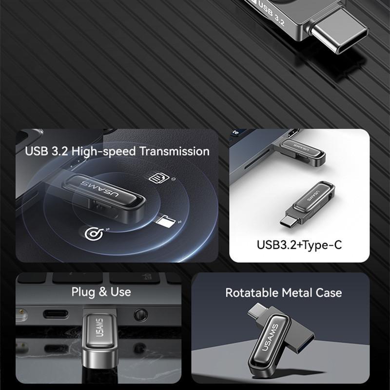 فلش مموری یوسمز مدل zb347 ظرفیت 64 گیگابایت با رابط Type-C