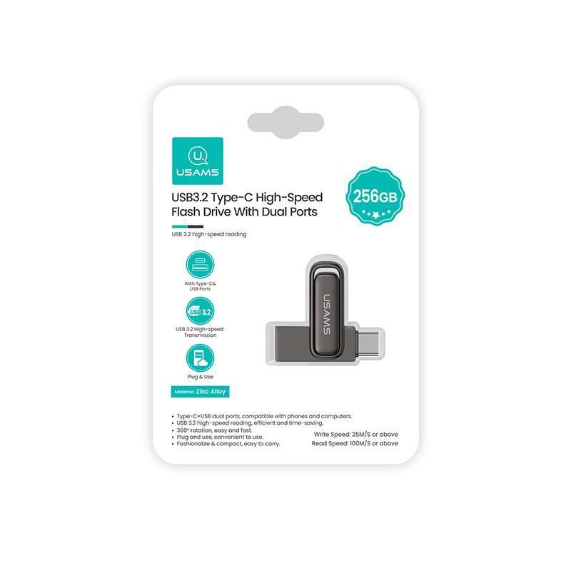 فلش مموری یوسمز مدل zb349 ظرفیت 256 گیگابایت با رابط usb-C