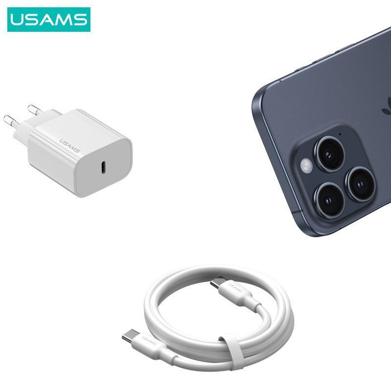 شارژر دیواری 20 وات یوسمز مدل CC226 به همراه کابل تبدیل USB-C