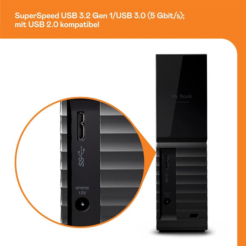 هارد اکسترنال وسترن دیجیتال مدل My Book Desktop ظرفیت هشت ترابایت دارای رابط USB Type-A 3.0