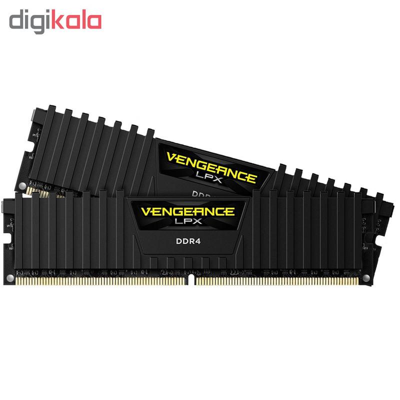 رم دسکتاپ DDR4 کورسیر مدل Vengeance LPX ظرفیت 16 گیگابایت (دو ماژول 8 گیگابایت) فرکانس 3200 مگاهرتز تایمینگ CL16-18-18-36 با پخش‌کننده حرارت آلومینیومی و پشتیبانی از XMP 2.0 برای اورکلاکینگ پایدار و سازگاری بالا