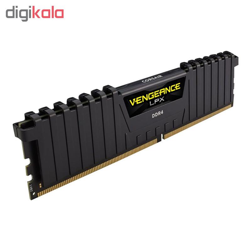رم دسکتاپ DDR4 کورسیر مدل Vengeance LPX ظرفیت 16 گیگابایت (دو ماژول 8 گیگابایت) فرکانس 3200 مگاهرتز تایمینگ CL16-18-18-36 با پخش‌کننده حرارت آلومینیومی و پشتیبانی از XMP 2.0 برای اورکلاکینگ پایدار و سازگاری بالا