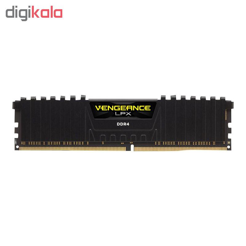 رم دسکتاپ DDR4 کورسیر مدل Vengeance LPX ظرفیت 16 گیگابایت (دو ماژول 8 گیگابایت) فرکانس 3200 مگاهرتز تایمینگ CL16-18-18-36 با پخش‌کننده حرارت آلومینیومی و پشتیبانی از XMP 2.0 برای اورکلاکینگ پایدار و سازگاری بالا