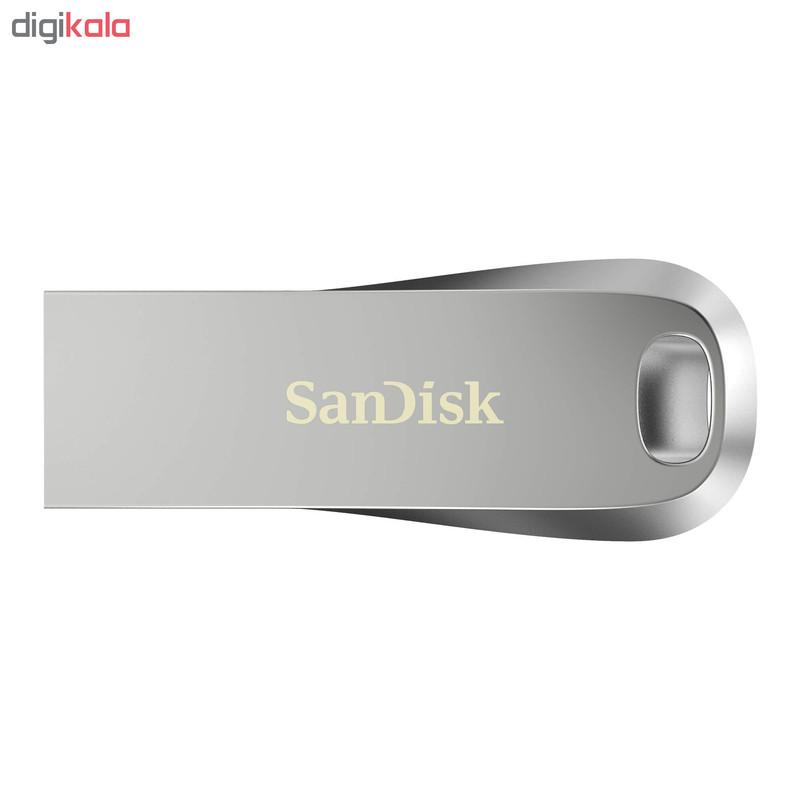 فلش مموری سن دیسک Ultra Luxe ظرفیت 64 گیگابایت با رابط USB 3.1 سرعت خواندن تا 150 مگابایت بر ثانیه، بدنه فلزی مقاوم، پشتیبانی از نرم‌افزار رمزگذاری اطلاعات
