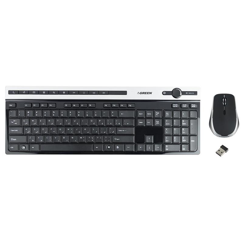 کیبورد و ماوس بی سیم گرین مدل GKM-505W، سوییچ ممبران، Full-Size