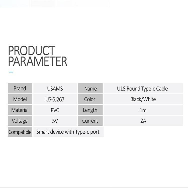 کابل تبدیل USB به USB-C یوسمز مدل US-SJ267 U18 طول 1 متر