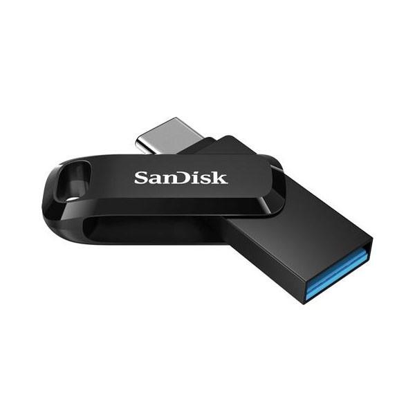 فلش مموری سن دیسک 64 گیگابایت مدل Ultra Dual Drive Go با دو رابط USB Type-C و USB Type-A، استاندارد USB 3.2 Gen1، طراحی چرخشی، سازگار با اندروید، iOS، ویندوز و مک، مناسب گوشی، تبلت، کامپیوتر و تلویزیون
