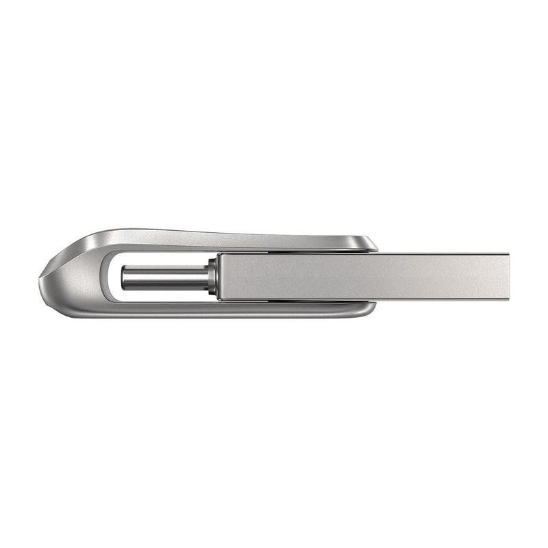 فلش مموری سن دیسک Ultra Dual Drive Luxe ظرفیت 512 گیگابایت با دو رابط USB 3.2 Type-C و Type-A، طراحی چرخشی، بدنه فلزی و سازگار با گوشی، تبلت، کامپیوتر و تلویزیون